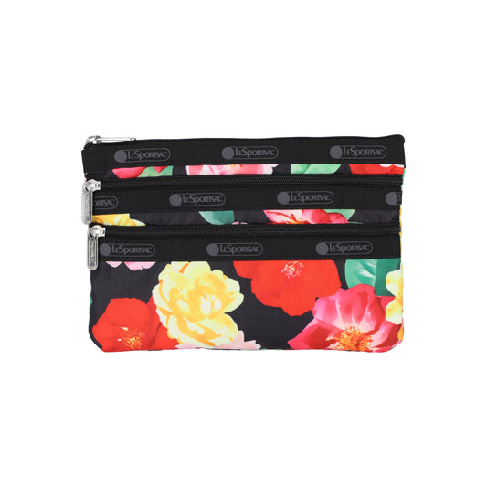 3 Zip Cosmetic Floral Fiesta