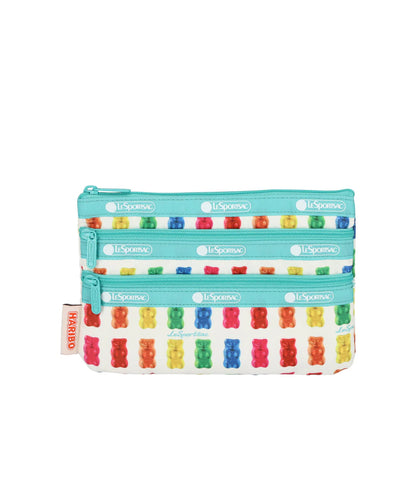 Lesportsac x Haribo 3-Zip Cosmetic Haribo Gummy Bears Mint
