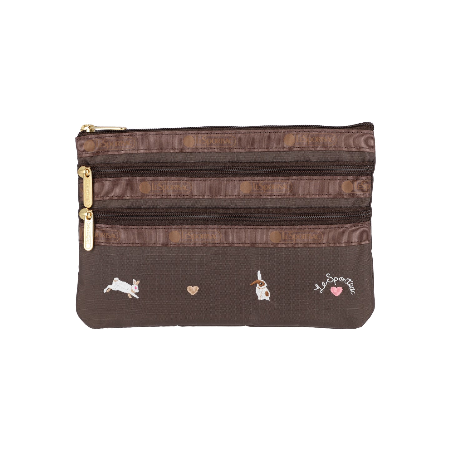 3-Zip Cosmetic Bunny Embroidery
