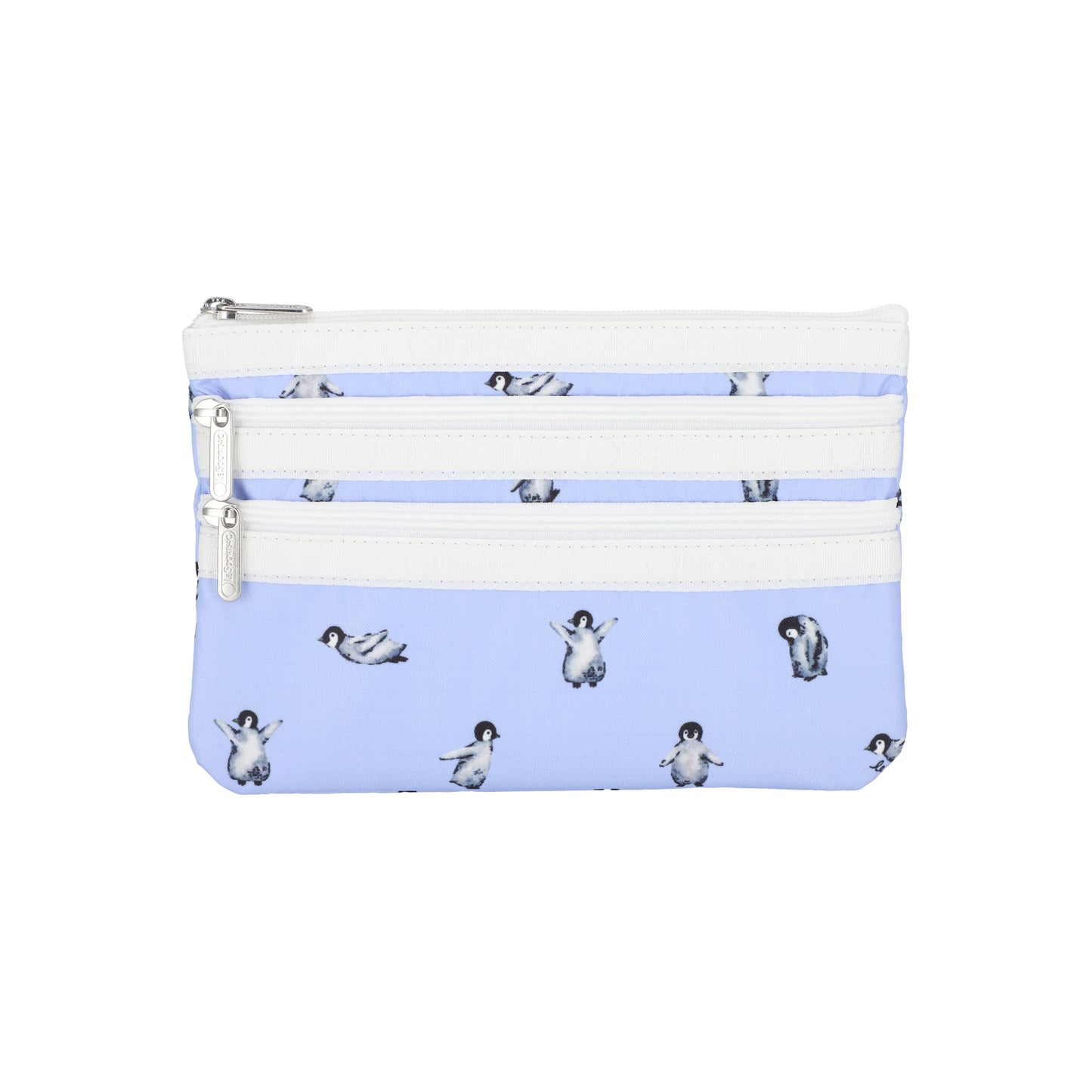 3 Zip Cosmetic Petite Penguins White