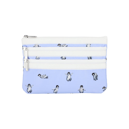 3 Zip Cosmetic Petite Penguins White