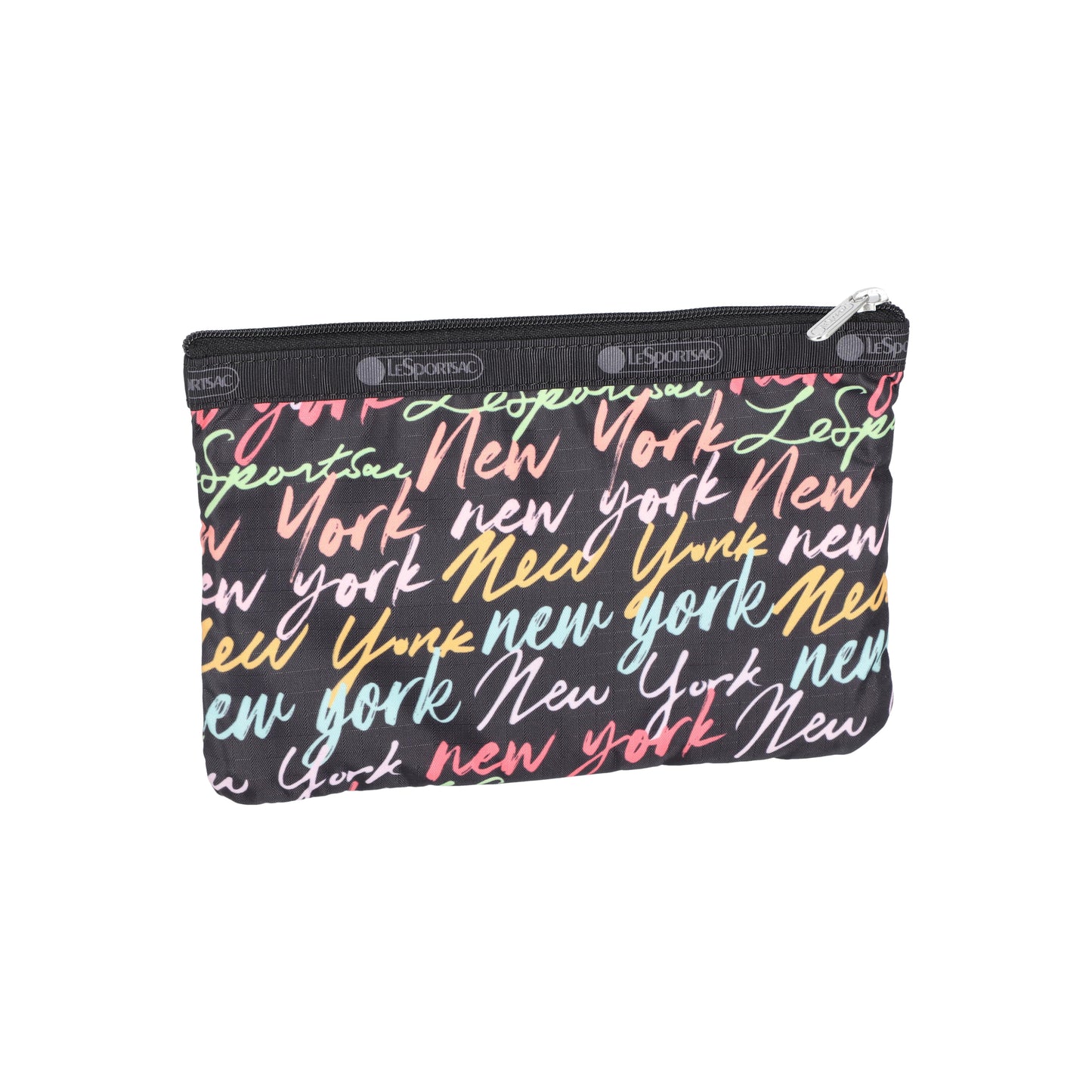 3 Zip Cosmetic Nyc Script Black