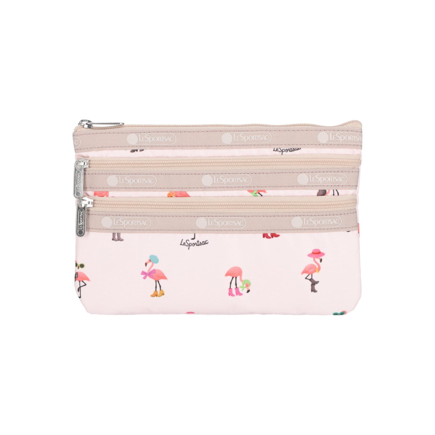 3-Zip Cosmetic Flamingo Party