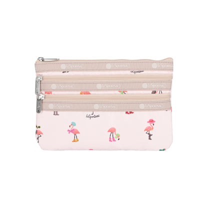 3-Zip Cosmetic Flamingo Party