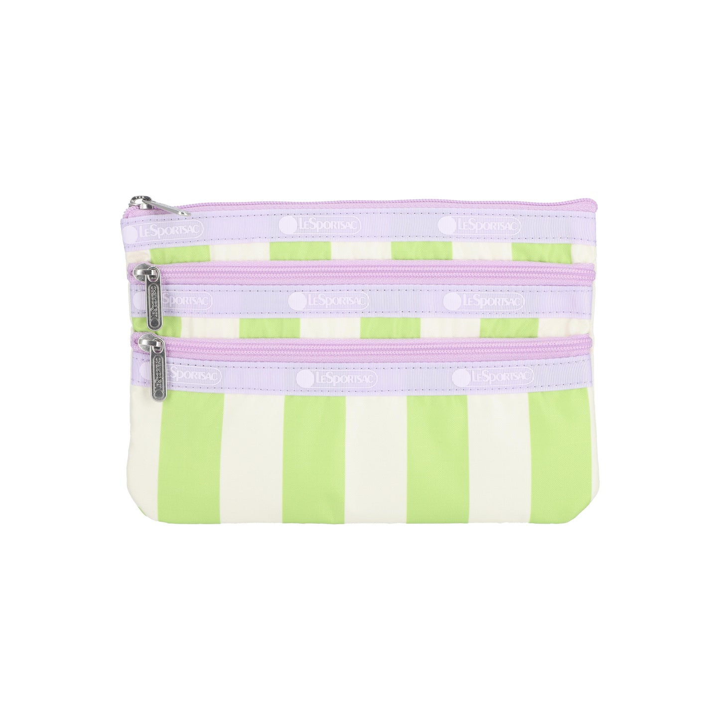 3-Zip Cosmetic Pastel Stripes
