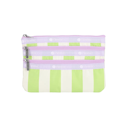 3-Zip Cosmetic Pastel Stripes