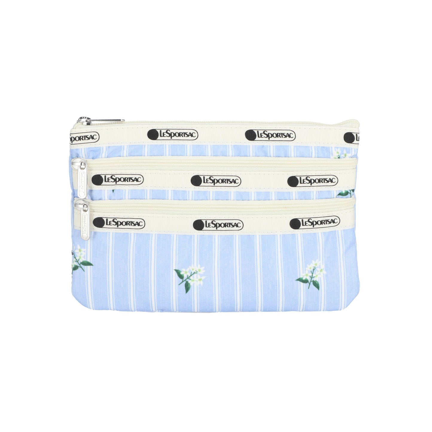3-Zip Cosmetic Jasmine Stripe