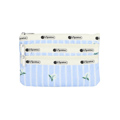 3-Zip Cosmetic Jasmine Stripe