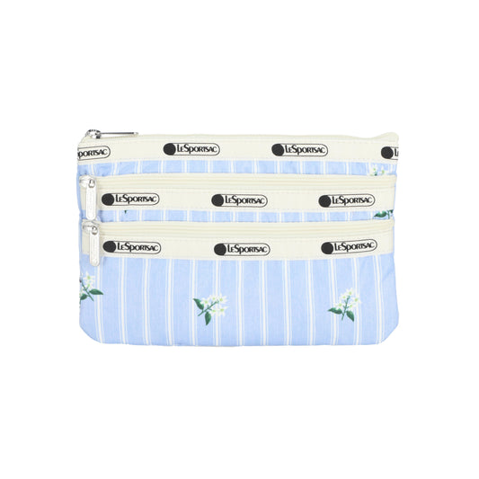 3-Zip Cosmetic Jasmine Stripe