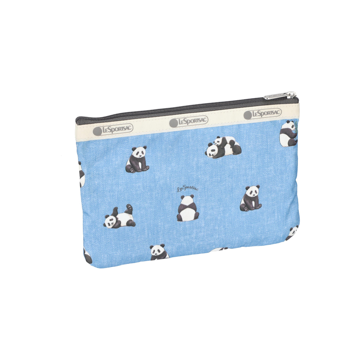 3 Zip Cosmetic Relaxing Panda Indigo
