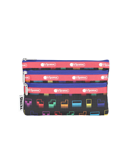 LeSportsac x Tetris 3-Zip Cosmetic Falling Blocks