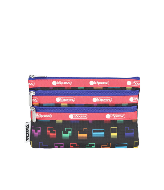 LeSportsac x Tetris 3-Zip Cosmetic Falling Blocks