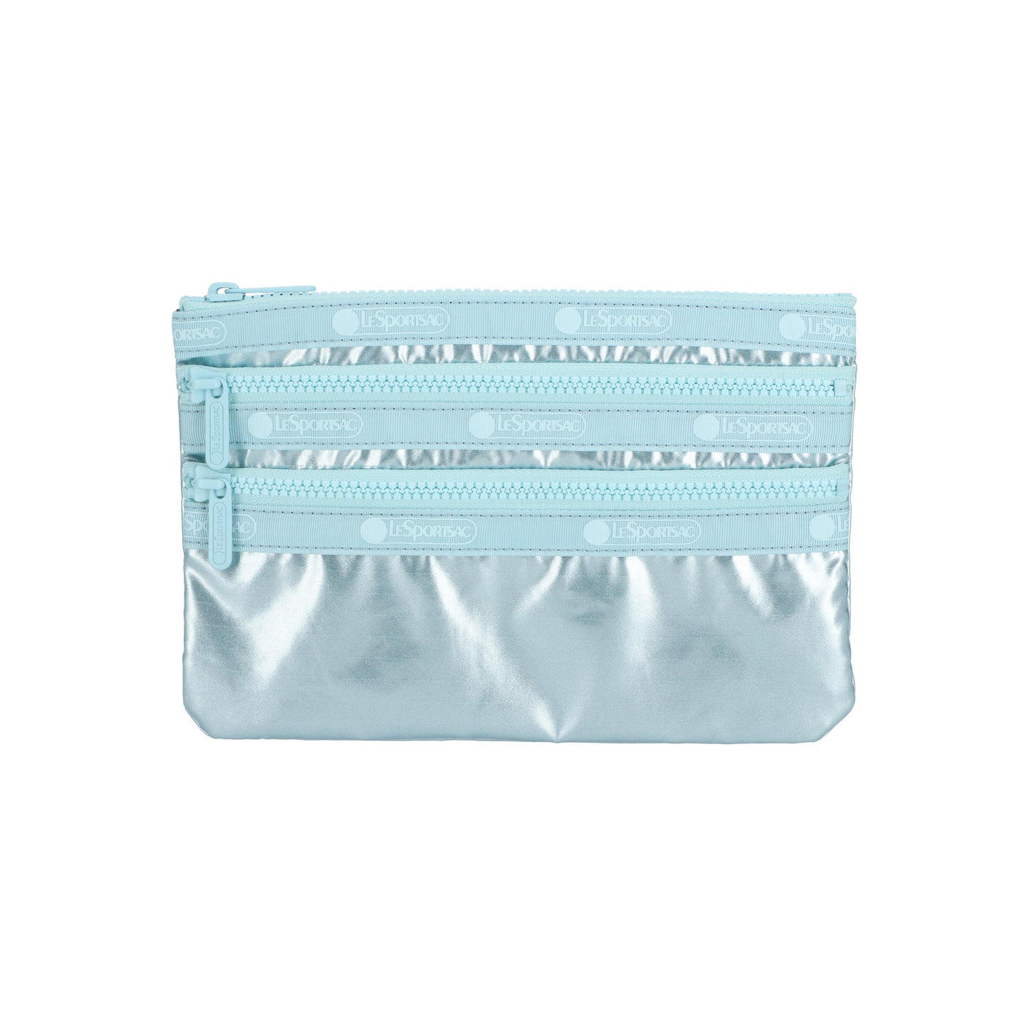 3-Zip Cosmetic Aqua Blue Shine