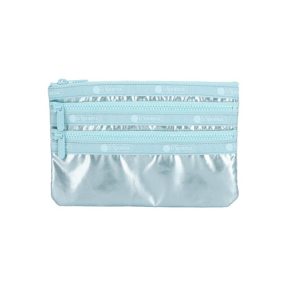 3-Zip Cosmetic Aqua Blue Shine