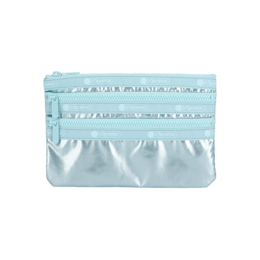 3-Zip Cosmetic Aqua Blue Shine