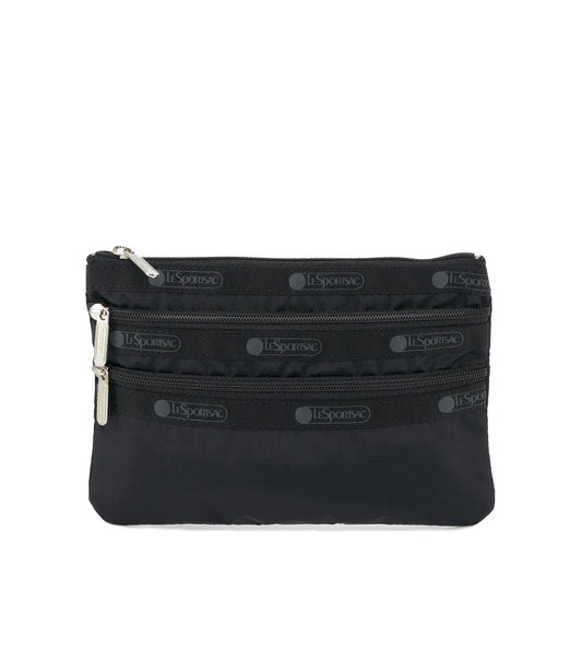 3 Zip Cosmetic Recycled Black