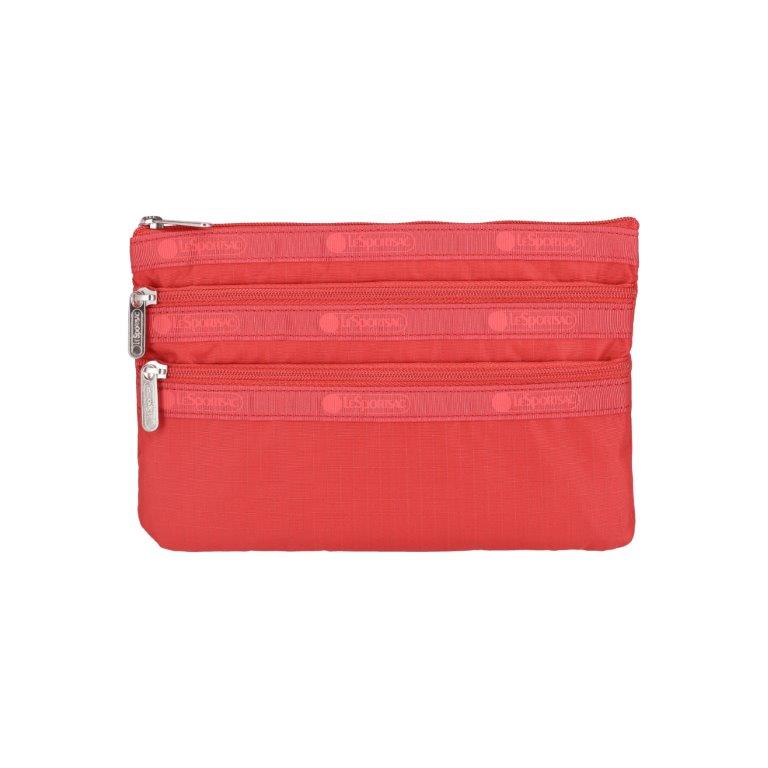 3-Zip Cosmetic Rosey Red