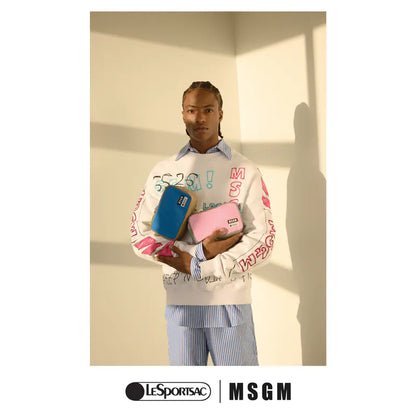 MSGM x LeSportsac Medium Cosmetic Blue/Khaki