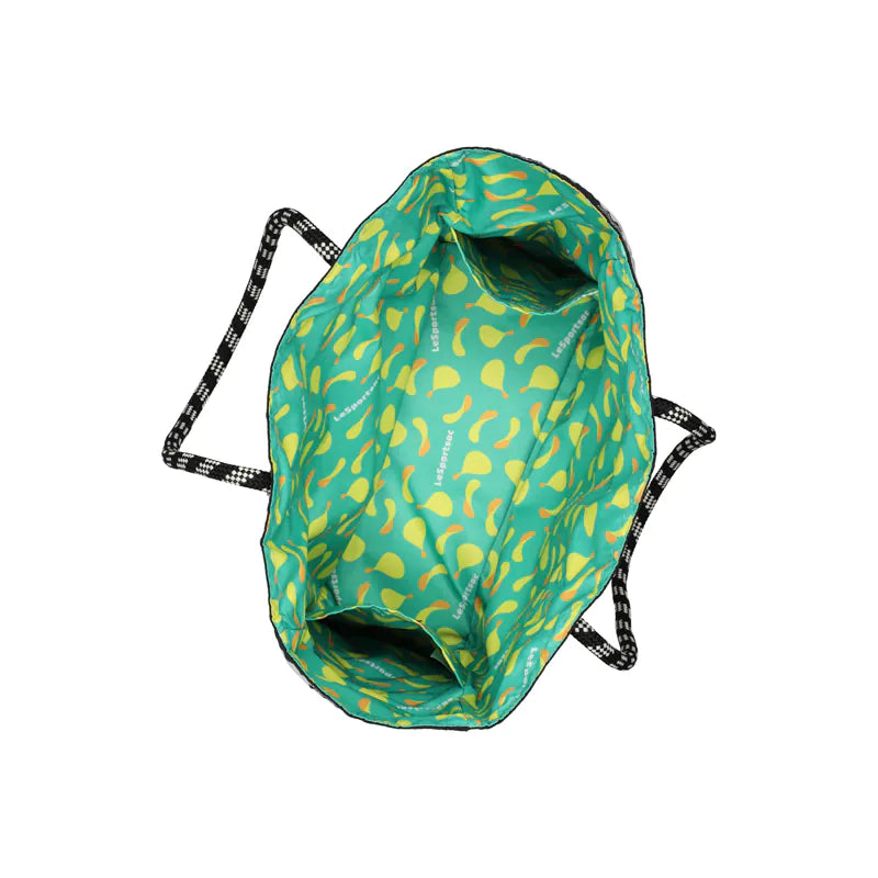Lesportsac x Pringles Medium 2 Way Tote Mr P Embroidery