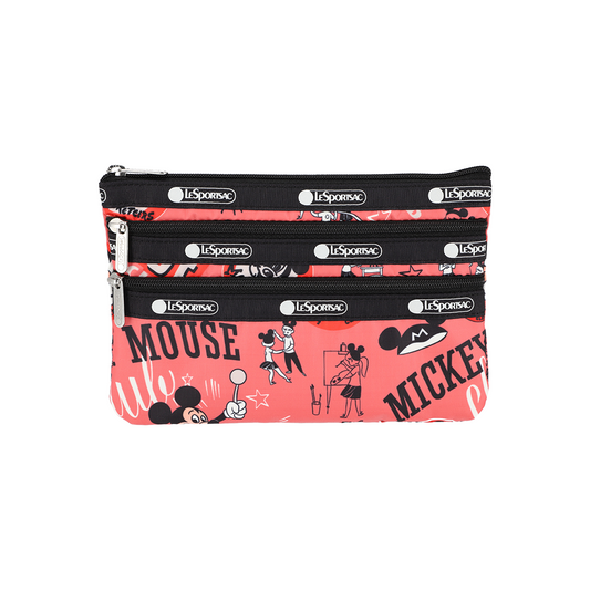Disney100 Mickey Mouse 3-Zip Cosmetic Pouch