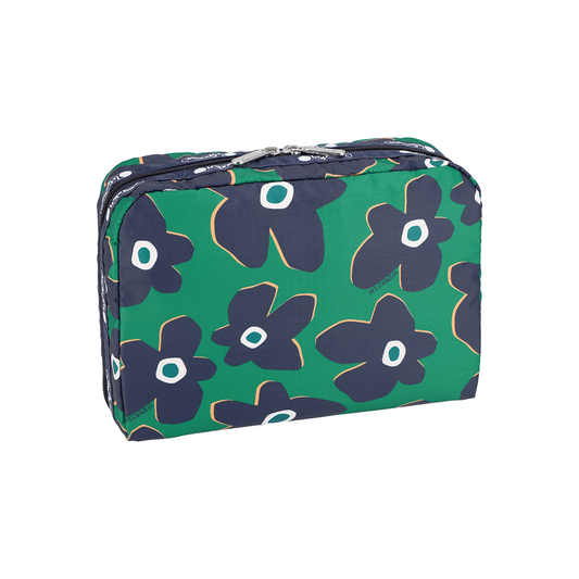 Cutout Floral Extra Large Rectangular Cosmetic Pouch