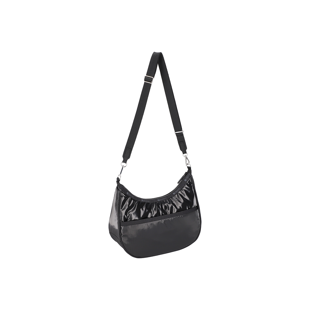 Black Shine N/S Convertible Hobo Bag
