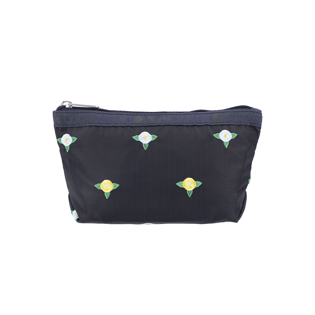Peony Embroidery Small Sloan Cosmetic Pouch