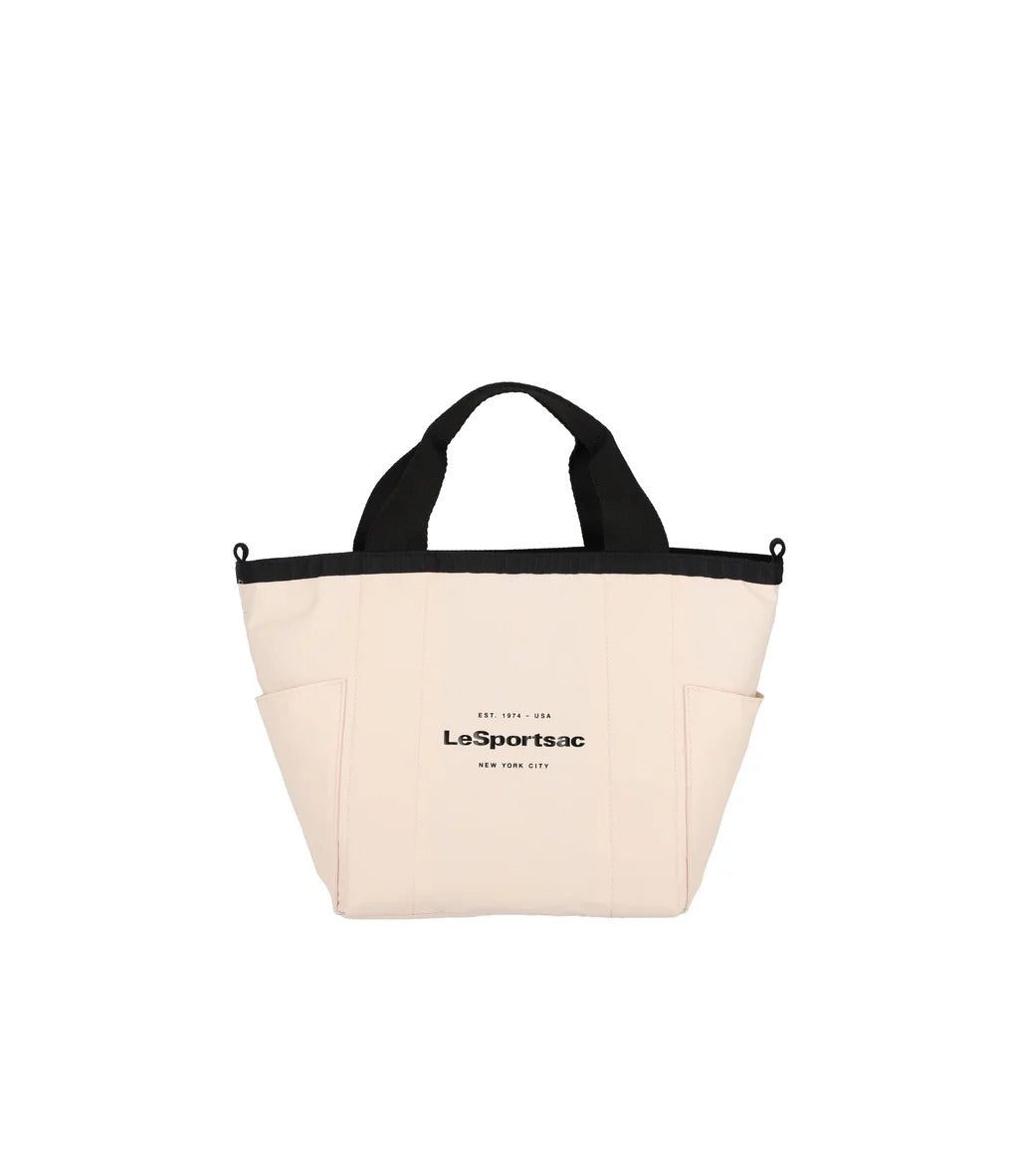 Small Reversible Pocket Tote 2 Way Thunder/Blush Peach