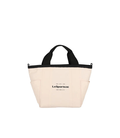 Small Reversible Pocket Tote 2 Way Thunder/Blush Peach