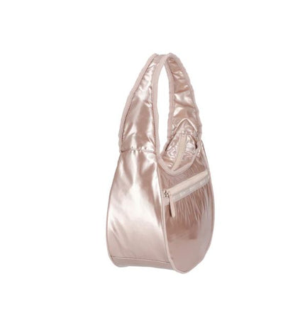 Medium Crescent Zip Shoulder Rose Gold Shine
