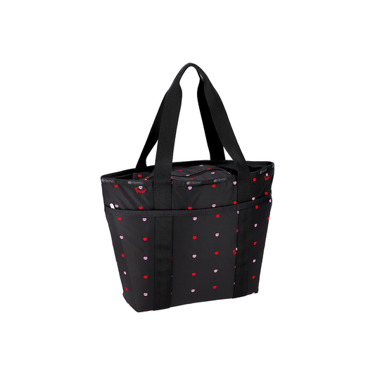 Embroidered Lips Everyday Zip Tote Bag