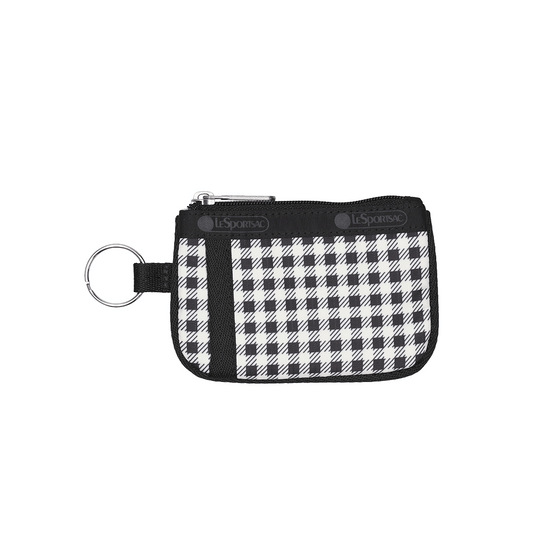 Gingham Check Noir Key Card Holder Pouch