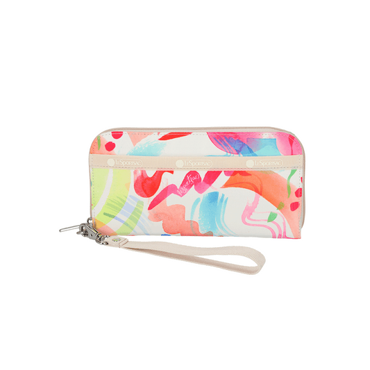 Abstract Canvas Wristlet Wallet