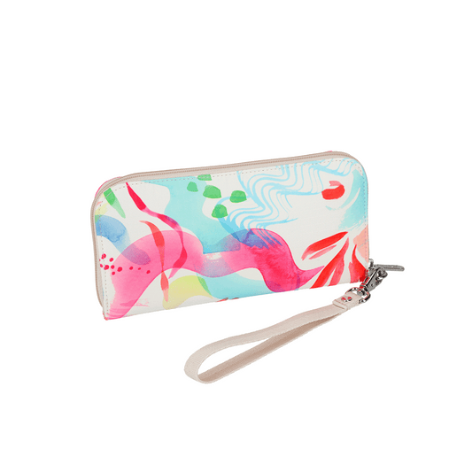Abstract Canvas Wristlet Wallet