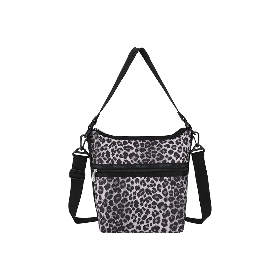 White Leopard Bucket Shoulder Bag