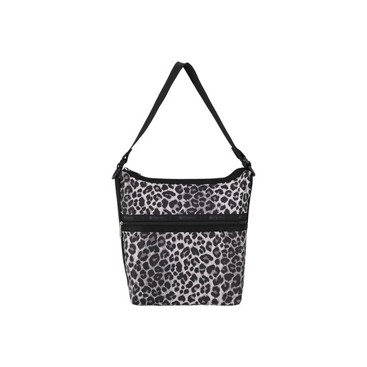 White Leopard Bucket Shoulder Bag