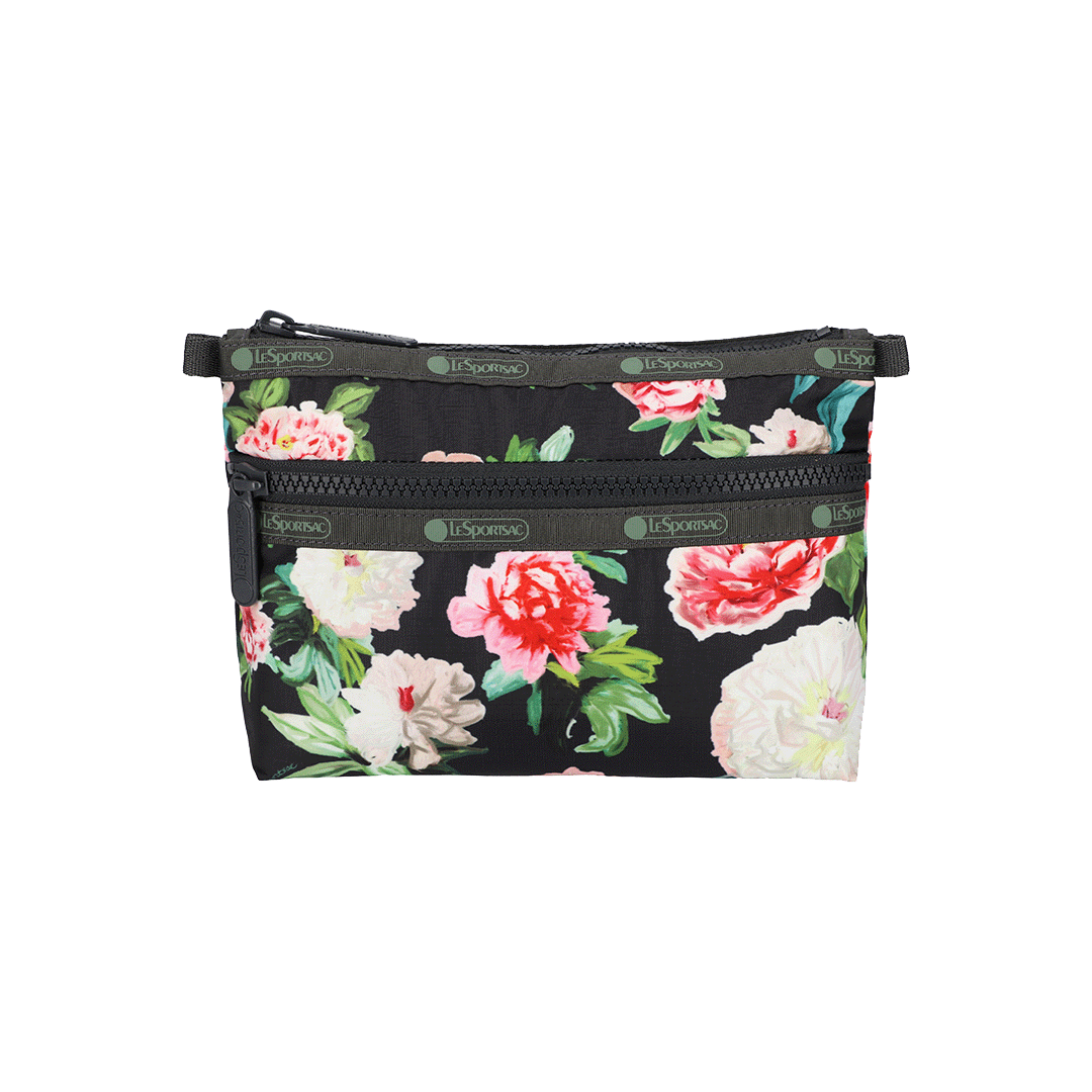 Peony Petals Cosmetic Clutch Pouch