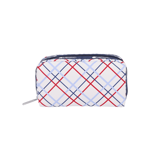 Modern Tattersall Rectangular Cosmetic Pouch