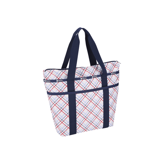 Modern Tattersall Everyday Zip Tote Bag