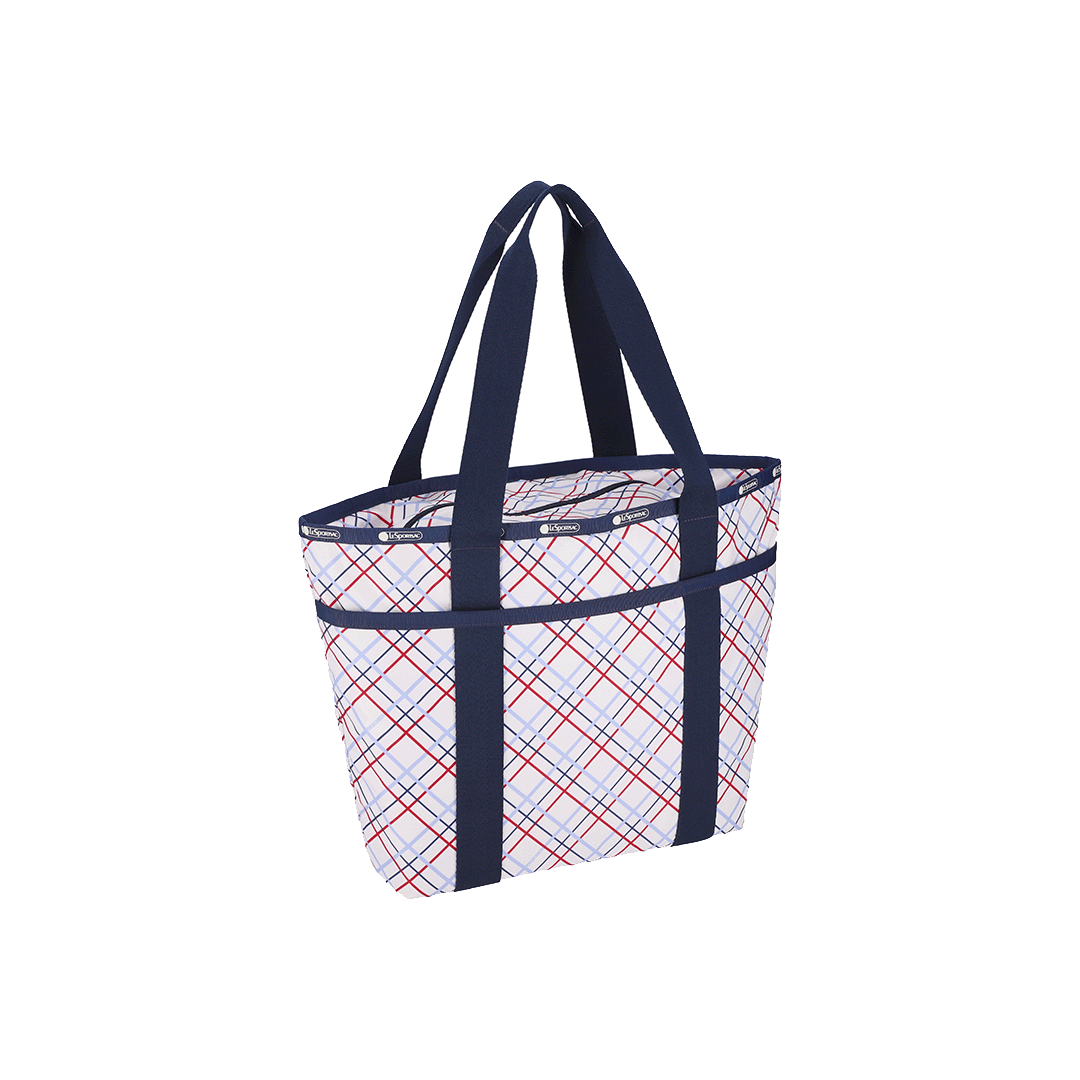 Modern Tattersall Everyday Zip Tote Bag