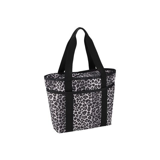 White Leopard Everyday Zip Tote Bag