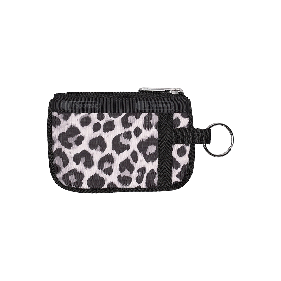 White Leopard Key Card Holder Pouch