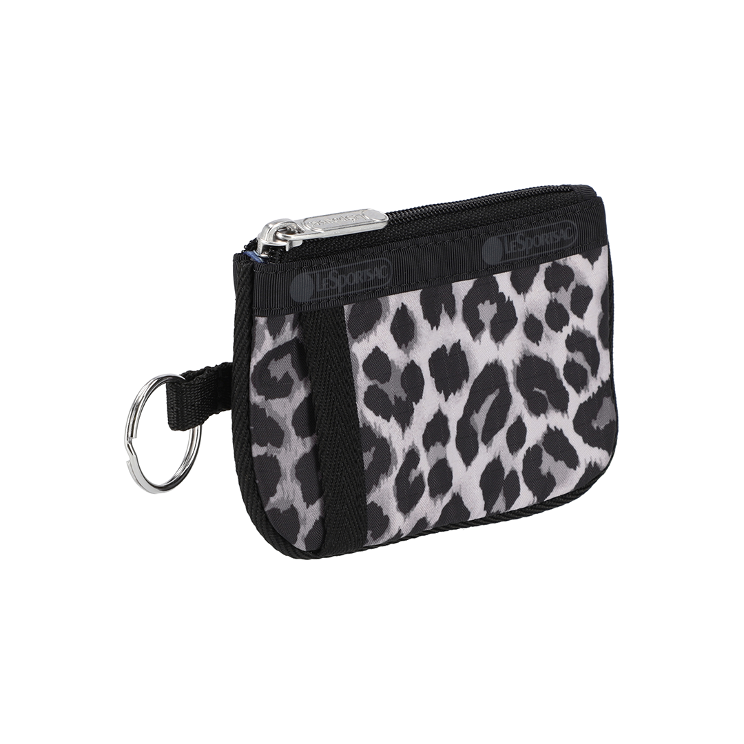 White Leopard Key Card Holder Pouch