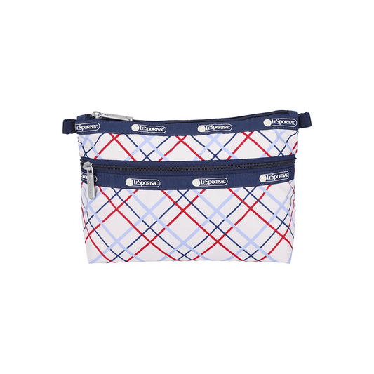 Modern Tattersall Cosmetic Clutch Pouch