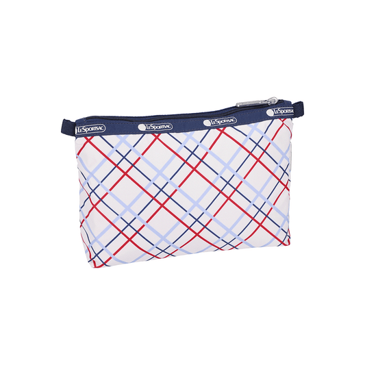Modern Tattersall Cosmetic Clutch Pouch